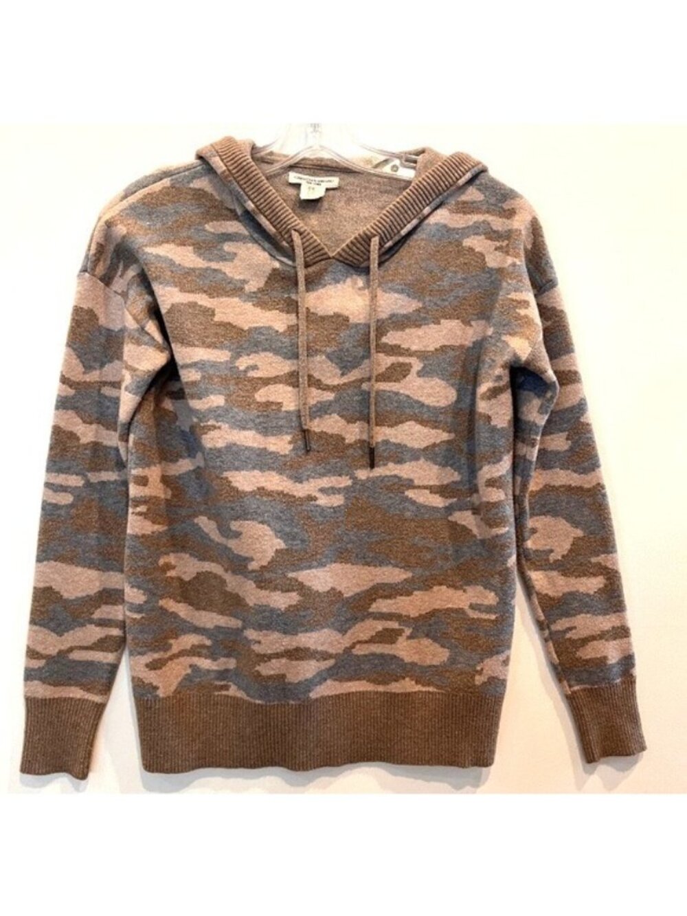 Christian Siriano New York Camo Hoodie Sweater Drawstrings Women's XS Comfort